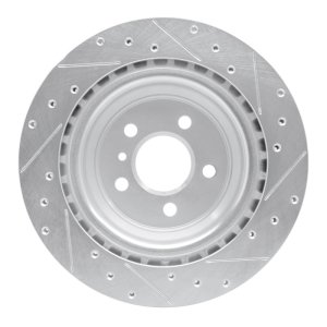 Mercedes-Benz GLE300D Brake Rotor (1) - Rear Left - R1 Concepts - Drilled & Slotted - Silver - `12-`19